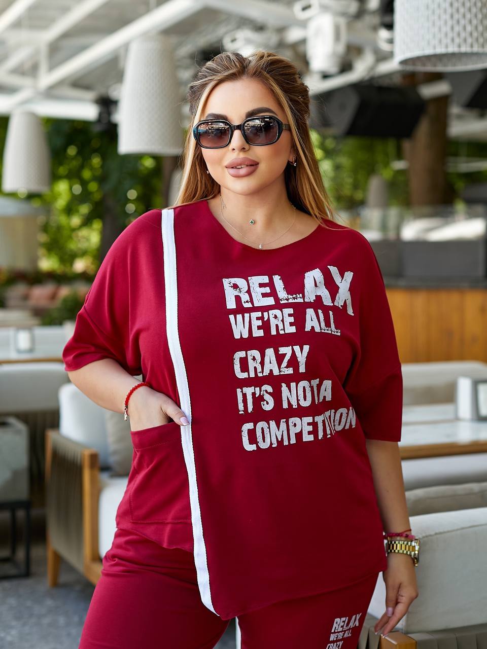 Спортивний костюм шорти футболка Relax 733 хакі фото 42