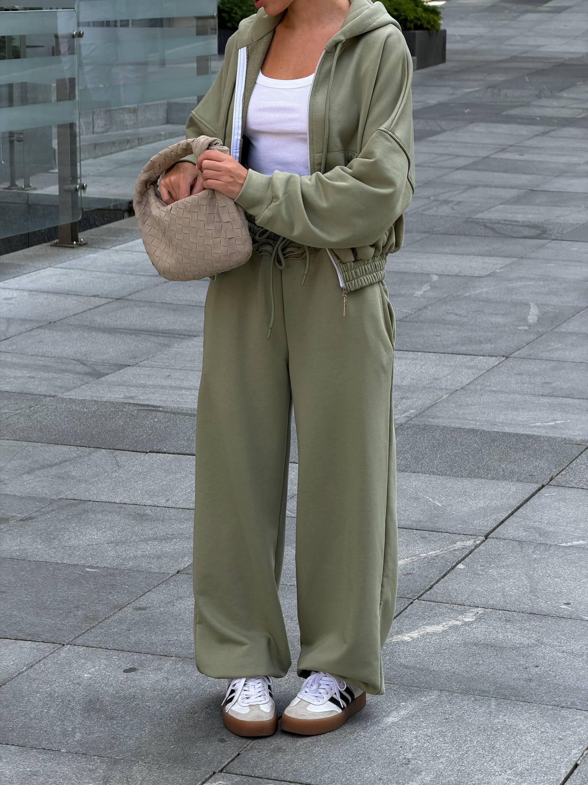 Люкс спортивний костюм 995 оливка фото 4