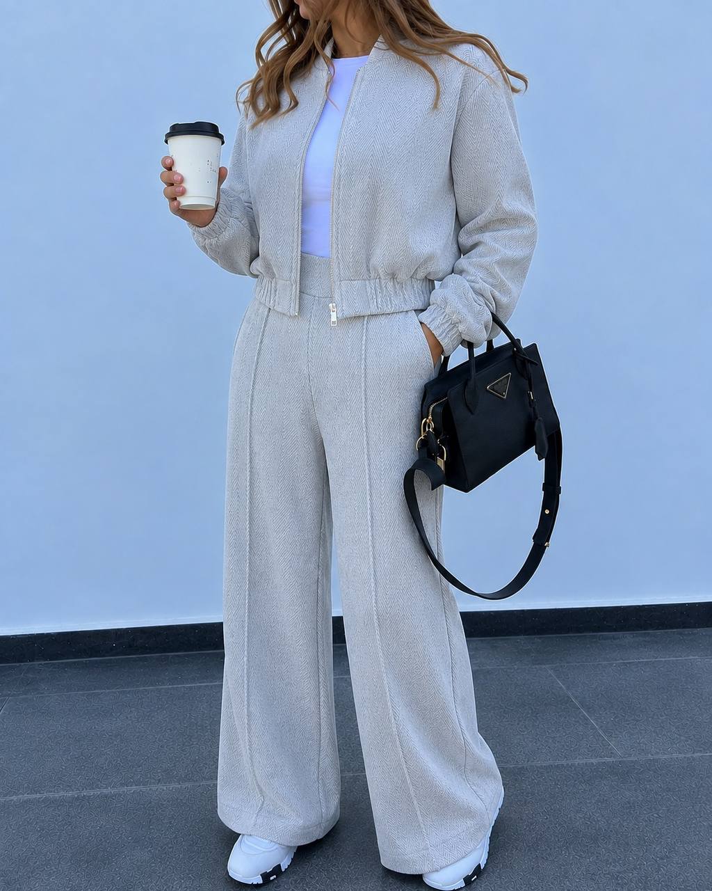 Кашеміровий костюм ялинка 877 — сірий