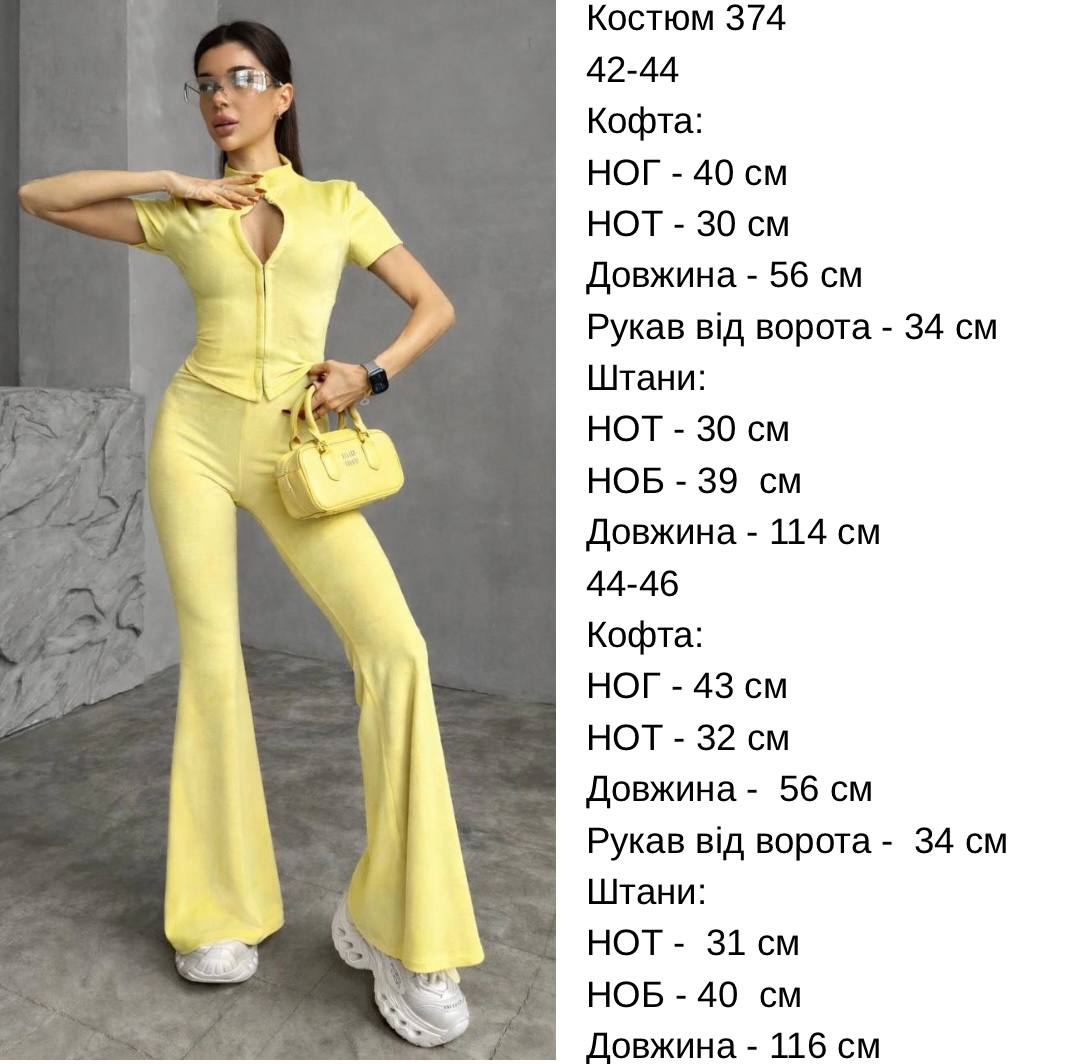 Велюровий костюм футболка штани 374