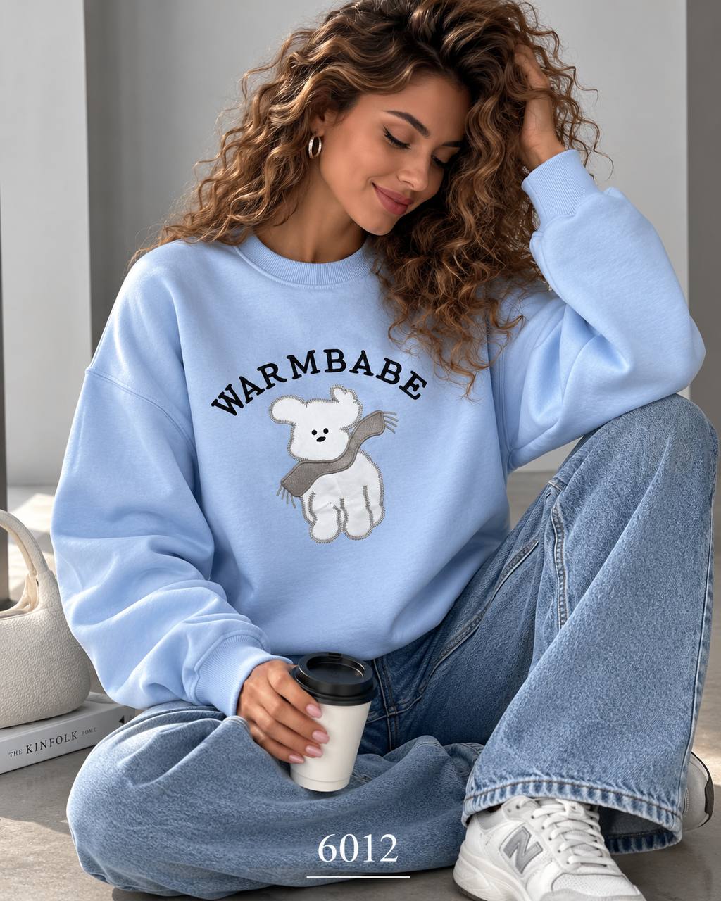 Жіночий світшот oversize Warm Babe 6012 — блакитний