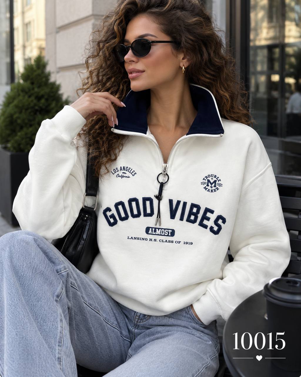 Світшот good vibes 10015 — Білий