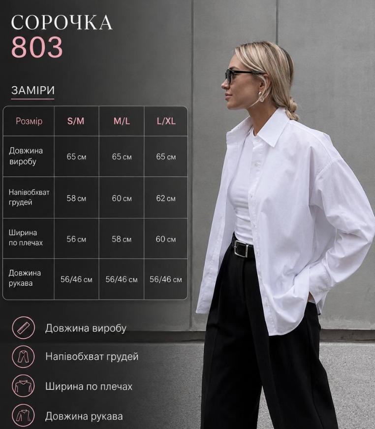 Біла класична сорочка 803 — Білий