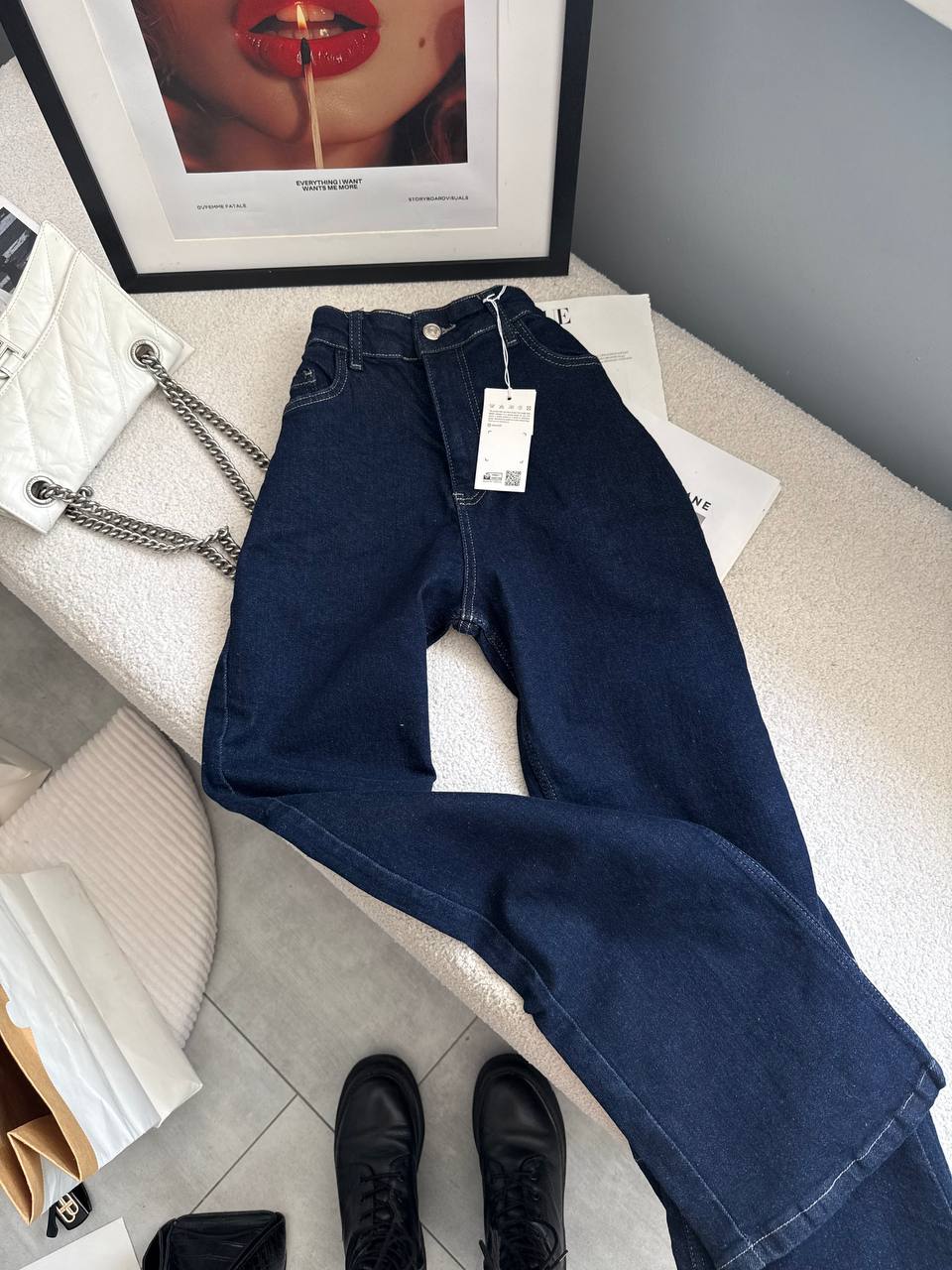 Джинси труби-палаццо Туреччина 717 — темносиній