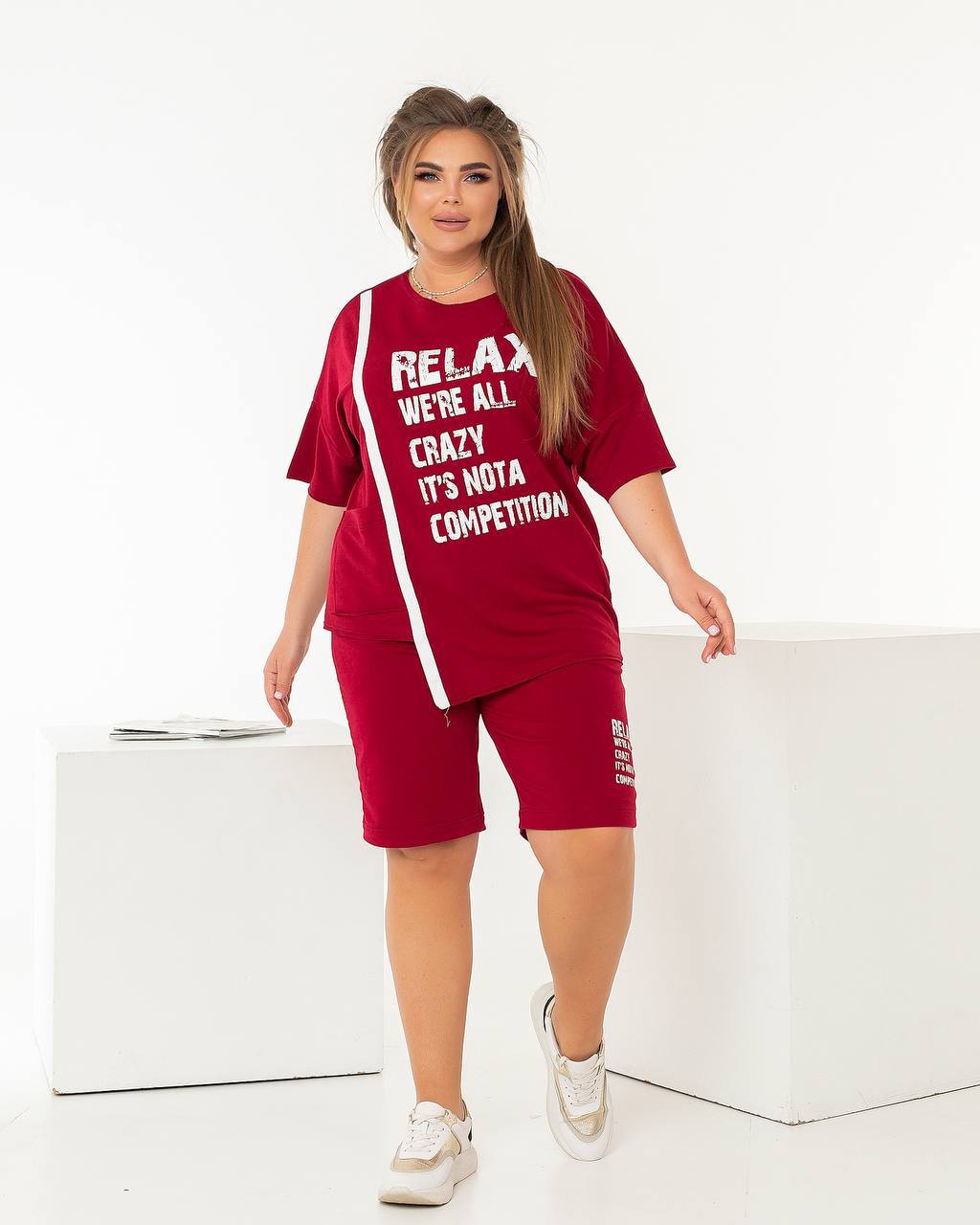 Спортивний костюм шорти футболка Relax 733 хакі фото 10