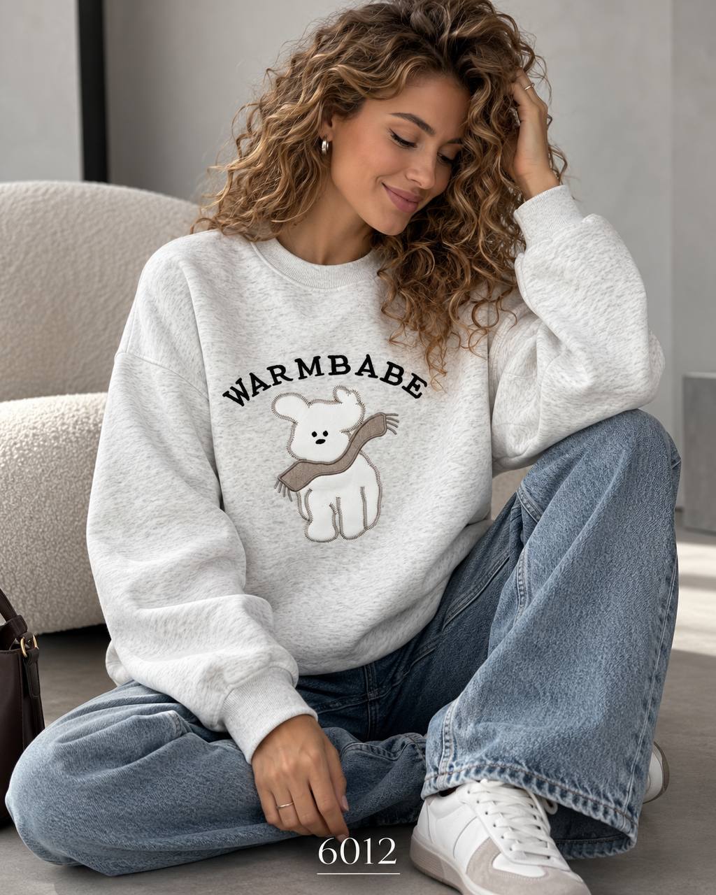 Жіночий світшот oversize Warm Babe 6012 — сірий