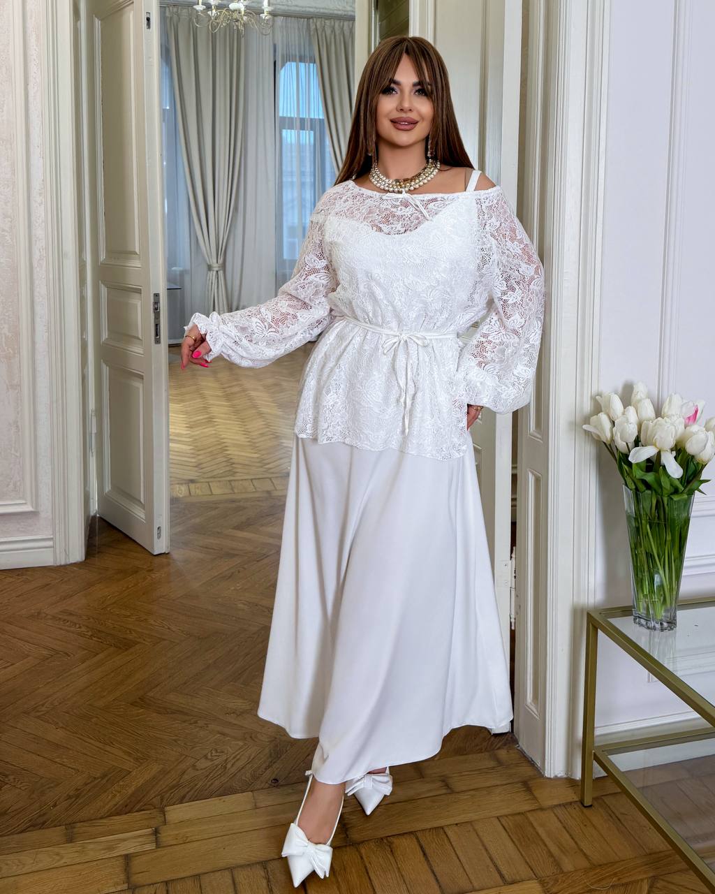 Чорна довга сукня з шифоном 0136 Чорний фото 20