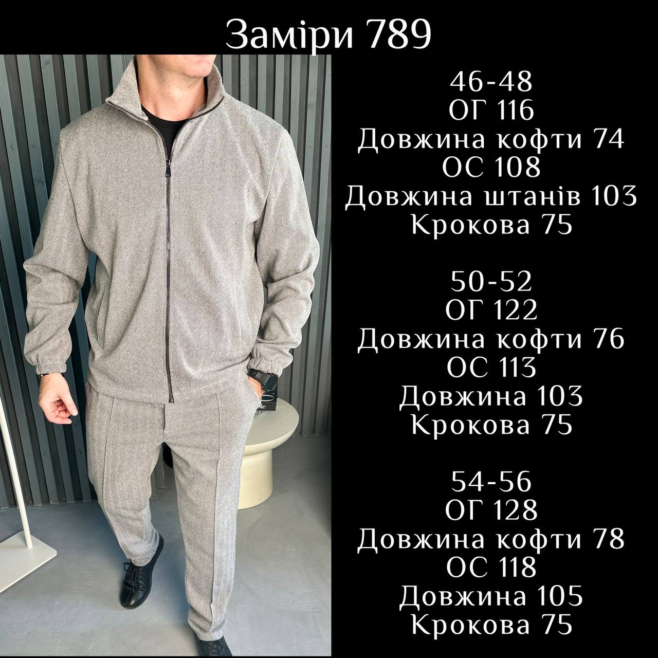 Кашеміровий чоловічий костюм 789