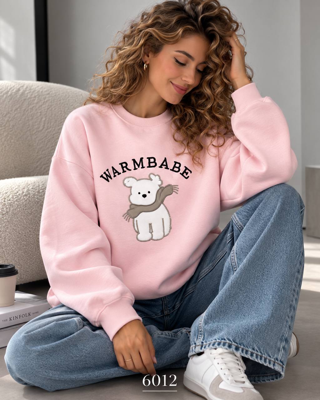 Жіночий світшот oversize Warm Babe 6012 — рожевий