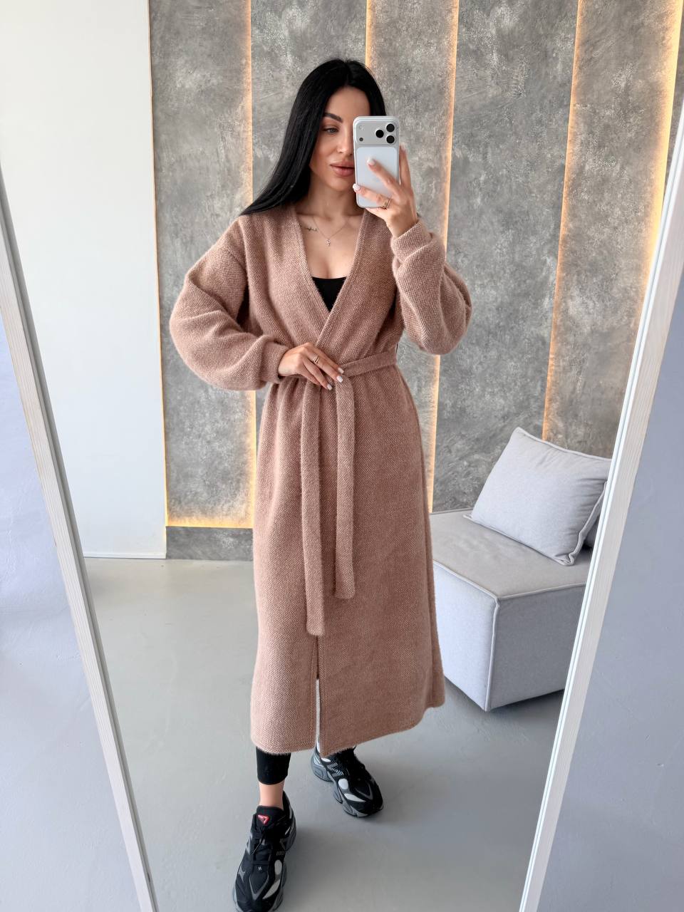 Кардиган альпака пасок 865 — беж