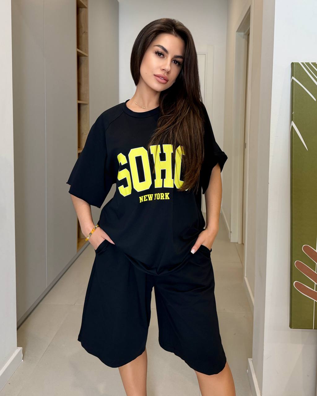 Спортивний костюм soho шорти 2628/1 — Чорний