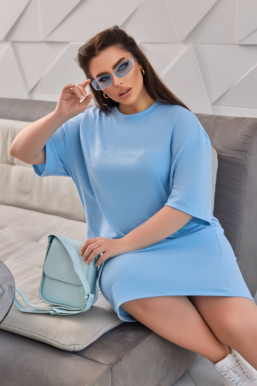 Сукня Different стрази 303 — блакитний