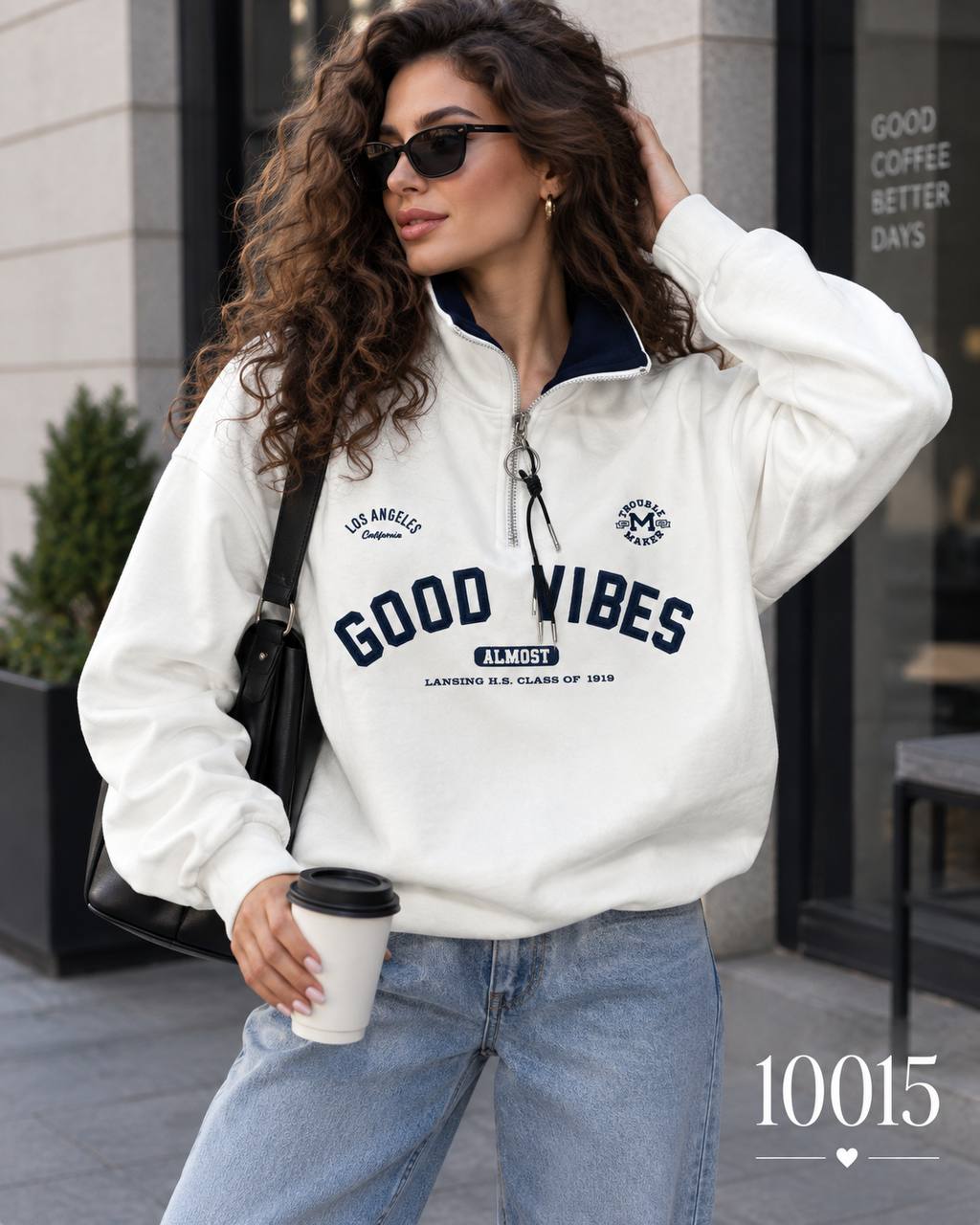 Світшот good vibes 10015 — молоко