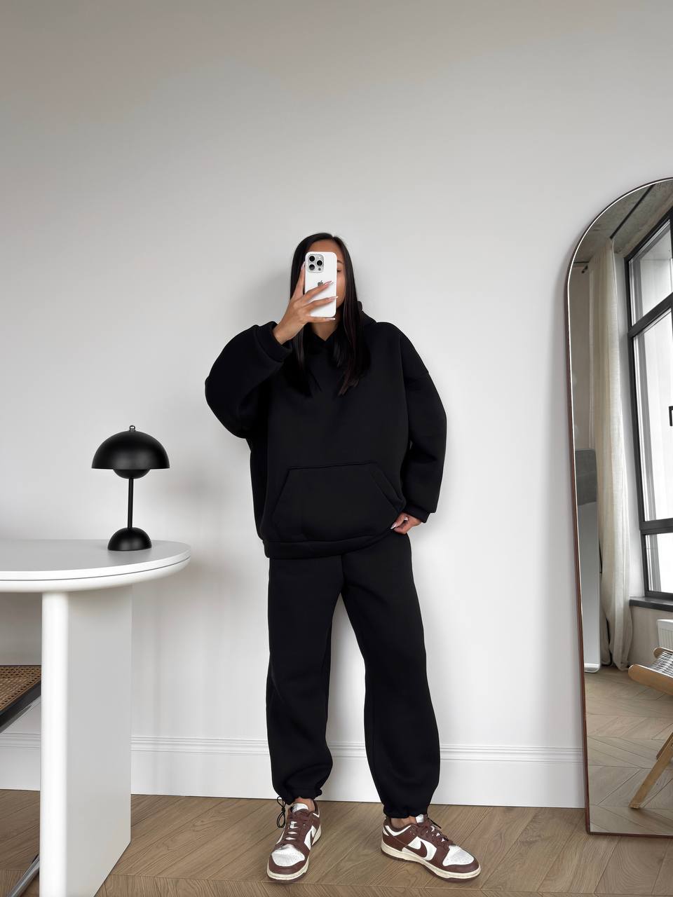 Cпортивний базовий костюм oversize 097 — Чорний