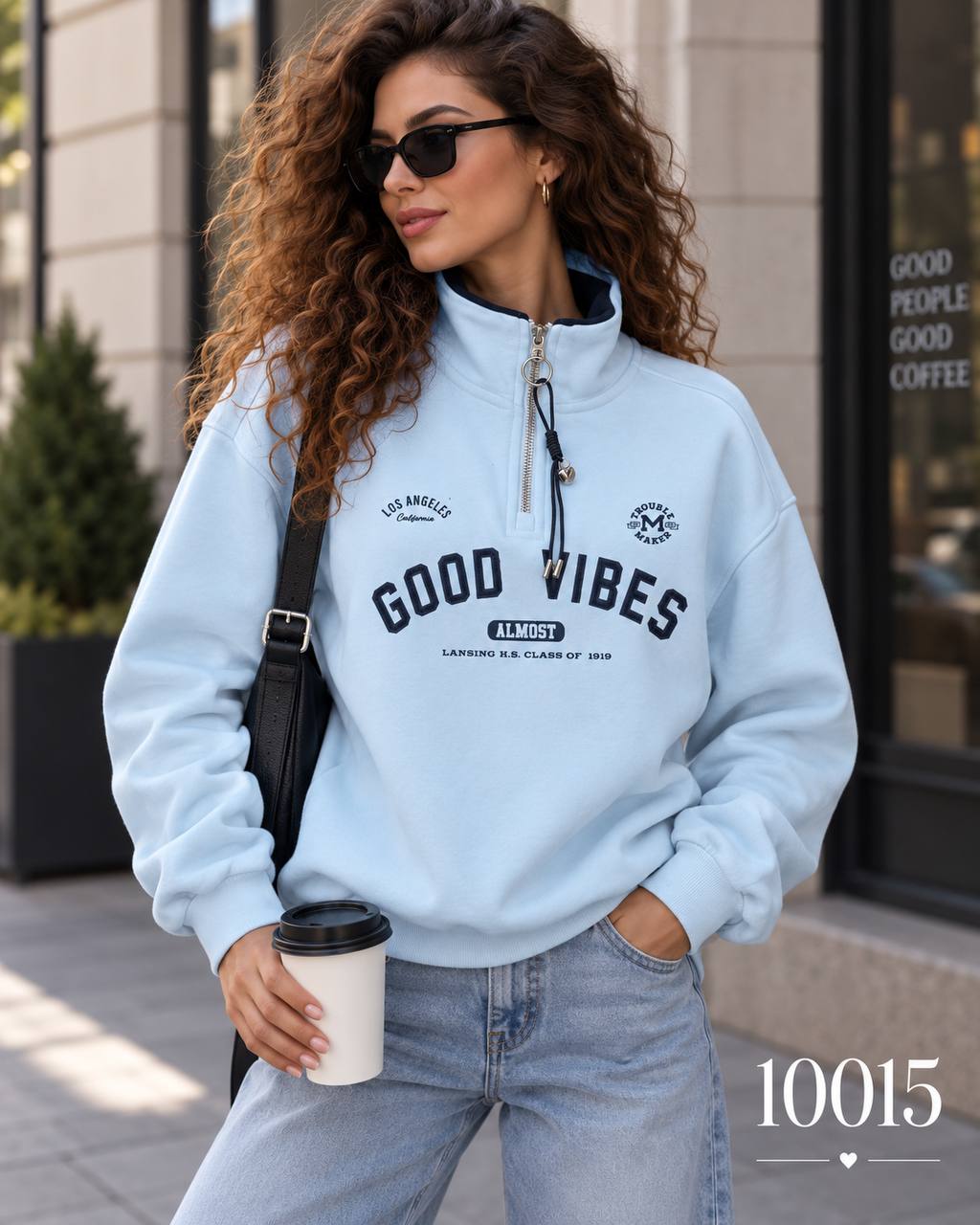 Світшот good vibes 10015 — блакитний
