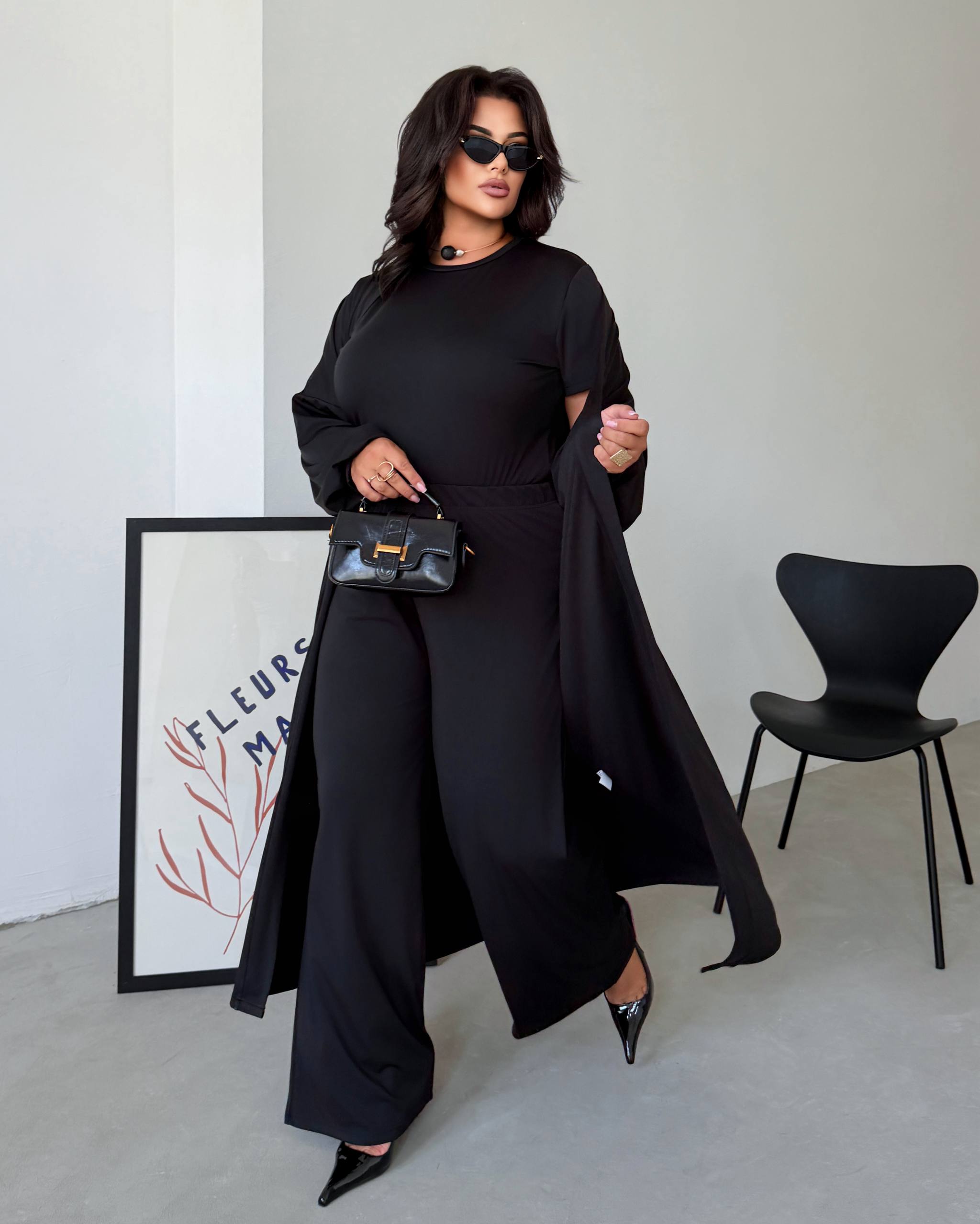Костюм трійка Plus Size дайвінг 932 Чорний фото 4