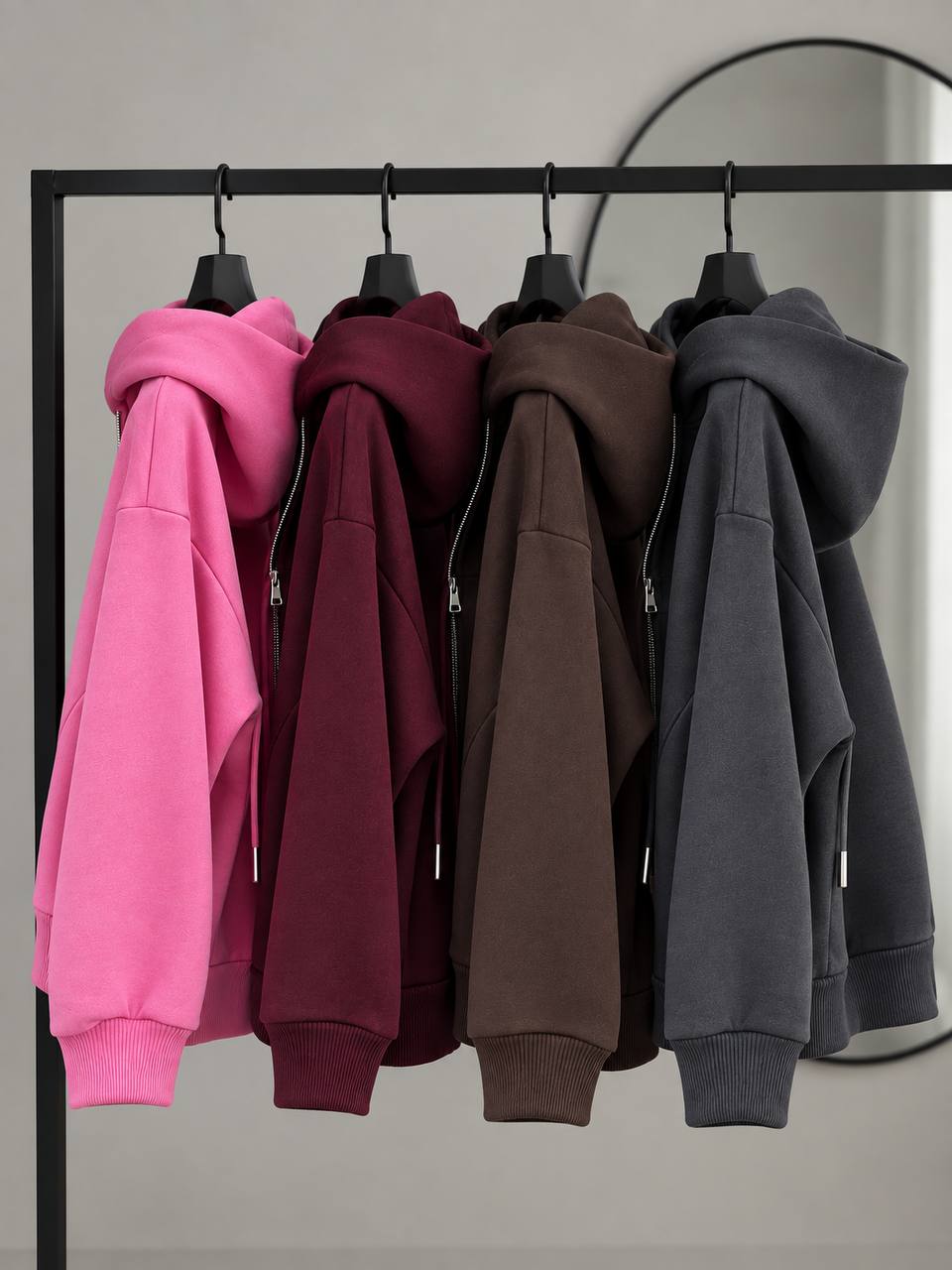 Вкорочений Zip HOODIE 689 малина фото 5