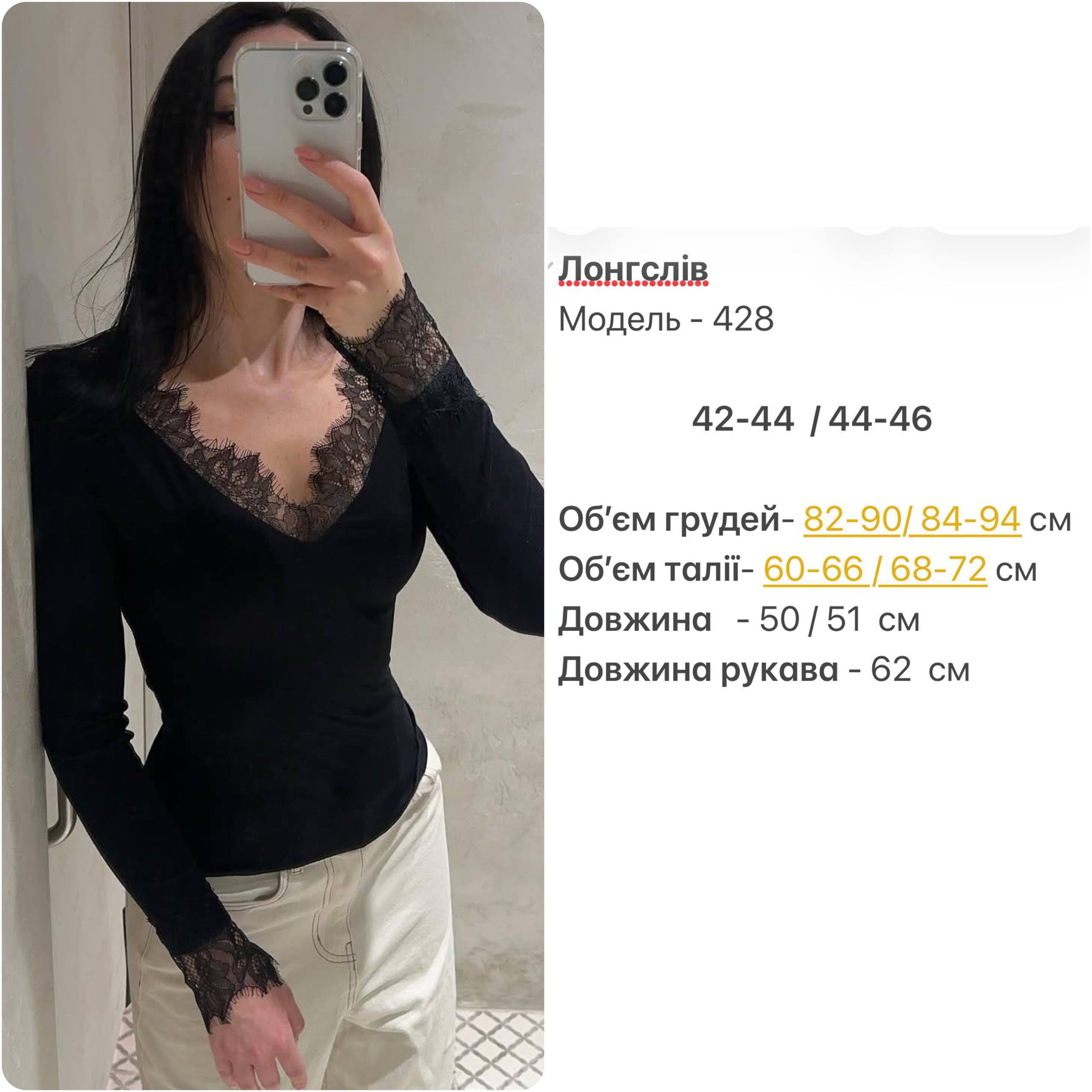 Кофточка з віскози з мереживом 428 — Чорний