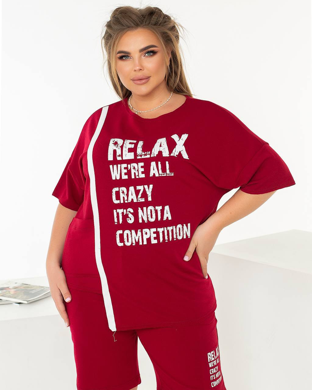 Спортивний костюм шорти футболка Relax 733 хакі фото 15