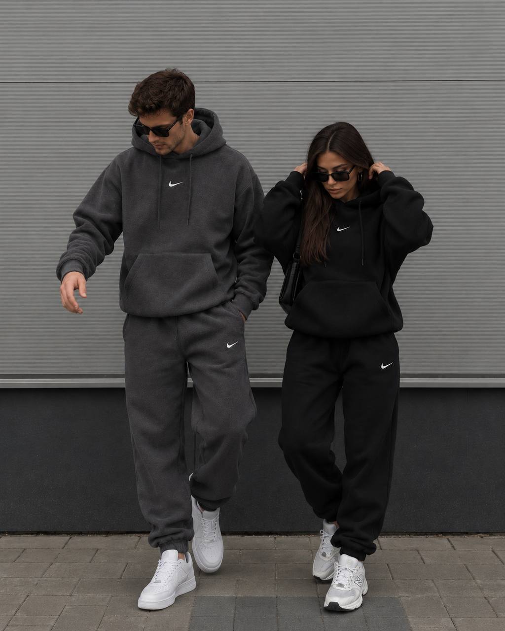 Костюм з полар флісу з вишивкою Family Look 294 — графіт