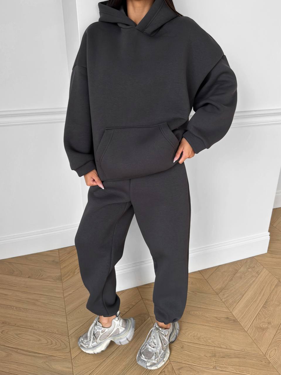 Cпортивний базовий костюм oversize 097 — графіт