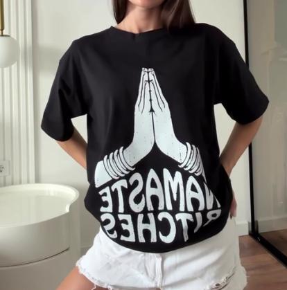 Футболка Namaste кулір бавовна 037 — Чорний