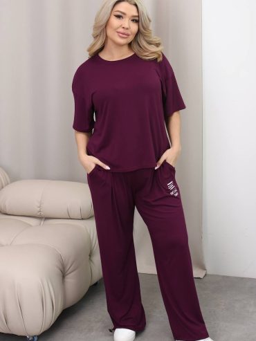 Жіночий костюм трійка шорти палацо на кулісці футболка OVER віскоза 517 купити photo 2026 04 07 14 17 55