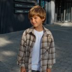Купить Дитяча сорочка в клітинку бавовна 100% фланель тонка 684 - беж, 10-11| Bicoop.Shop