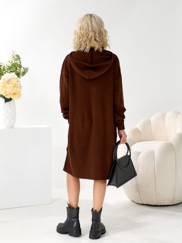 Сукня з капюшоном в стилі оверсайз Туреччина 70% вовна 054 купити photo 2025 10 27 00 35 28