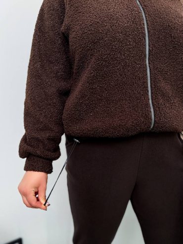 Спортивний костюм кофта із еко баранчику на флісі фіксатор з утяжкою флісові джогери 402 купити photo 2025 10 28 13 24 58