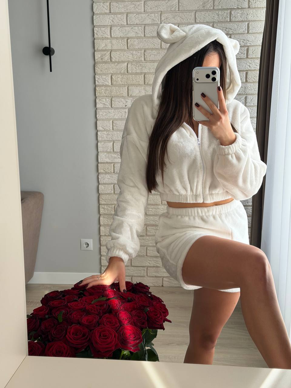 Махрова піжамка шорти зіпка з вушками 710 купити photo 2025 11 01 08 46 41