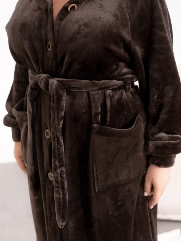 Махровий однотонний батальний халат на гудзиках 2214 купити photo 2025 11 01 08 49 16