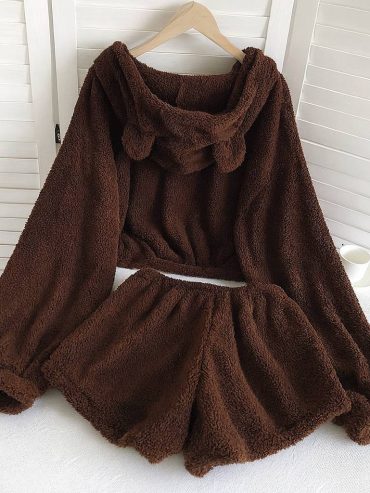 Махрова піжамка шортики кофта з вушками 035 купити photo 2025 11 01 09 56 37