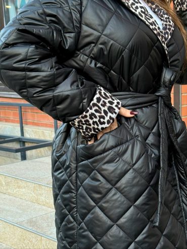 Жіноче пальто на гудзиках з поясом 250 лео вставки 573 купити photo 2025 11 01 12 32 25