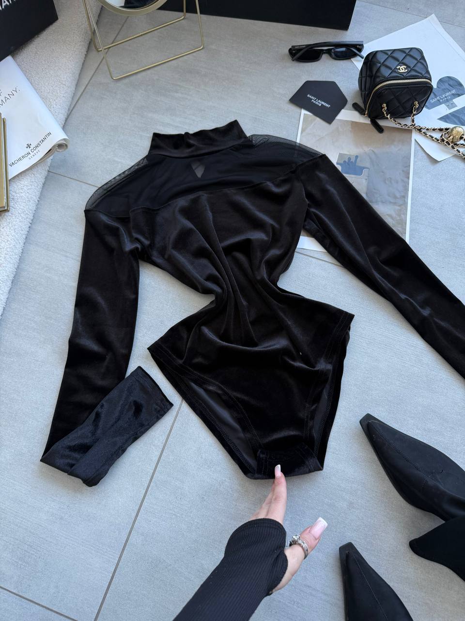 Оксамитовий чорний боді з сіткою 404 купити photo 2025 11 04 12 22 25