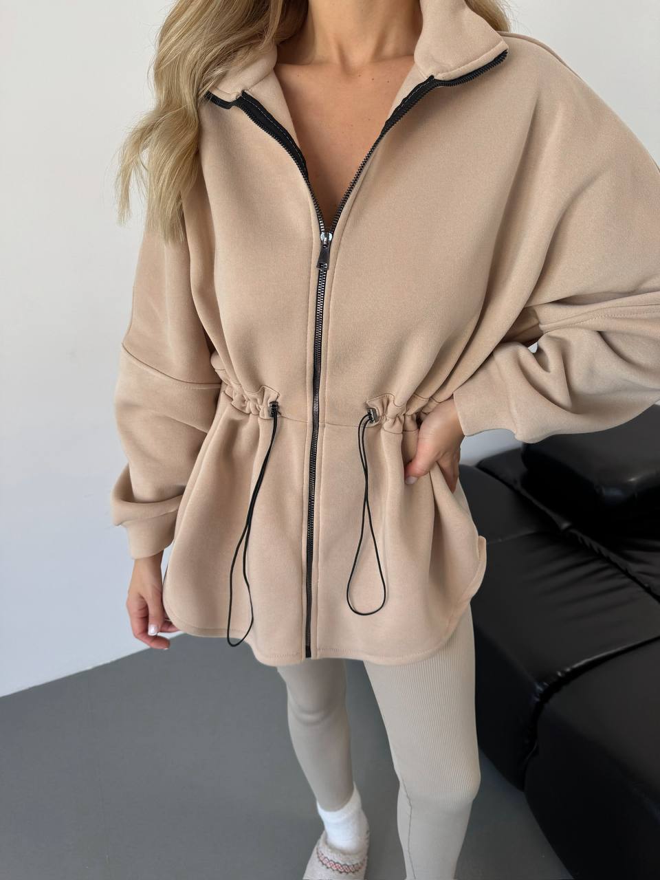 Подовжена кофта на змійці куліска талія 1694 купити photo 2025 11 05 13 07 49 2