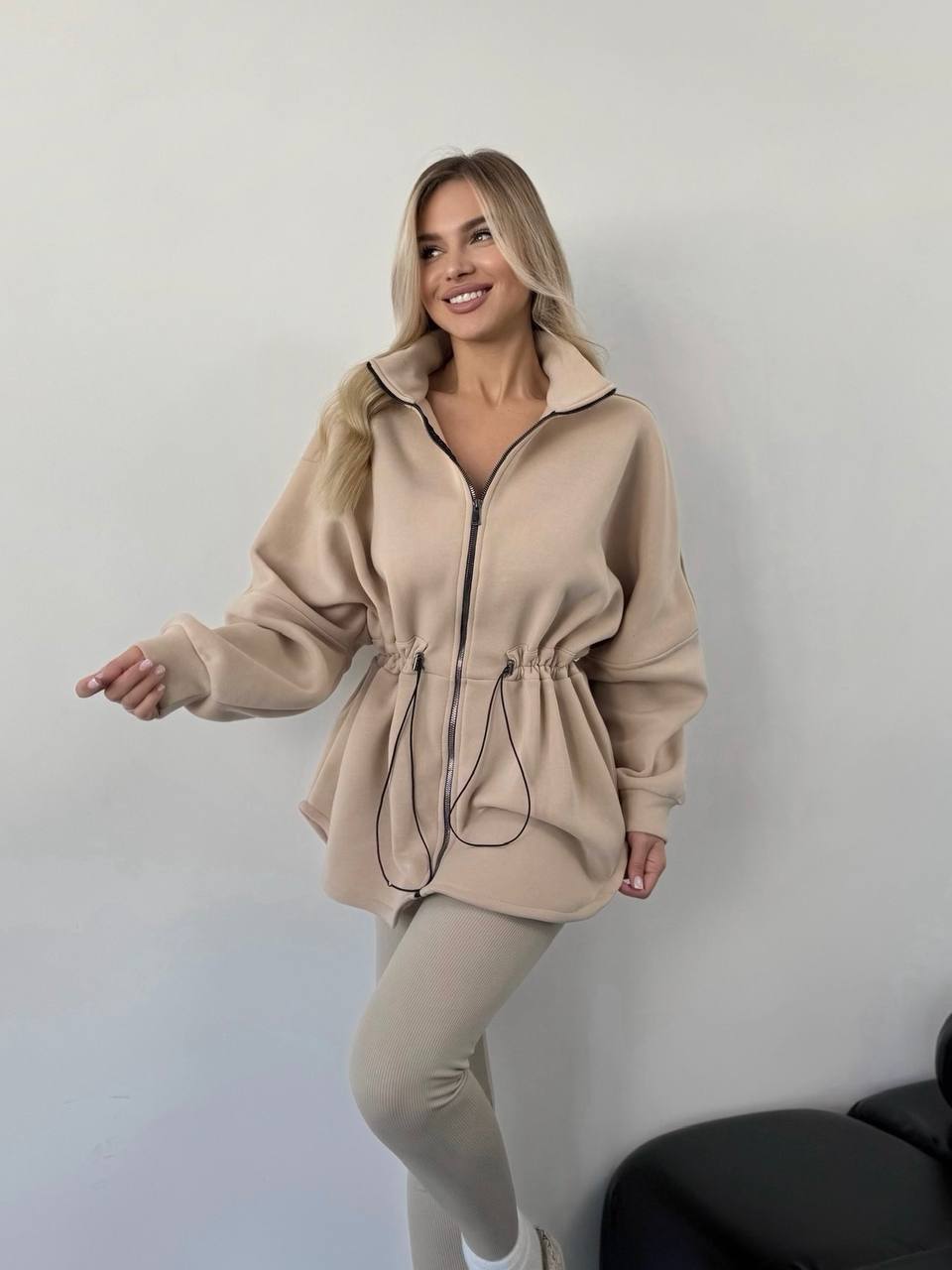 Подовжена кофта на змійці куліска талія 1694 купити photo 2025 11 05 13 07 49