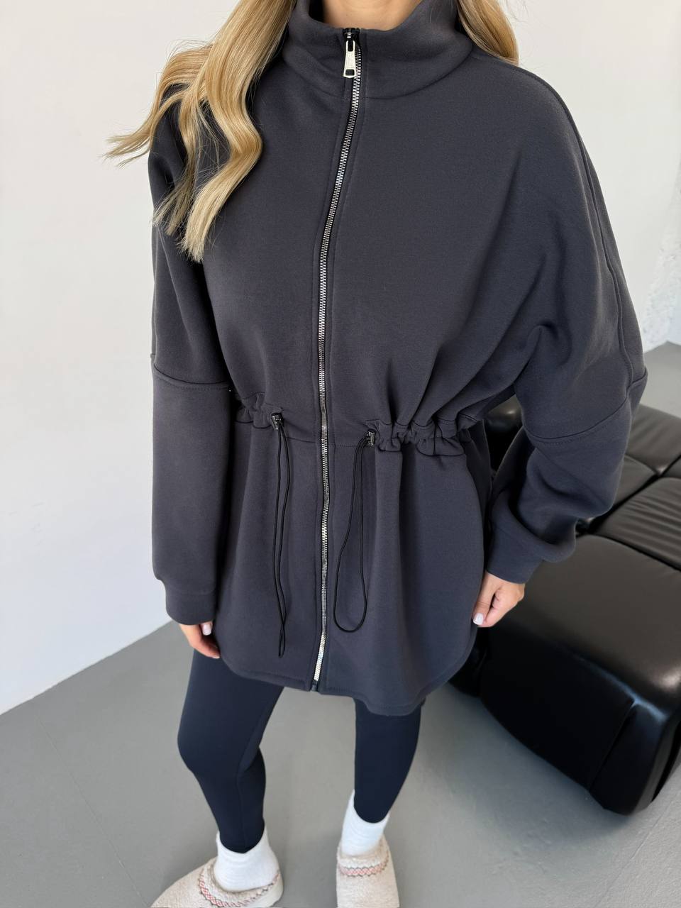 Подовжена кофта на змійці куліска талія 1694 купити photo 2025 11 05 13 07 55