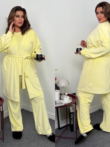 Велюровий костюм трійка футболка штани халат 7333 купити photo 2025 11 06 10 47 14 2