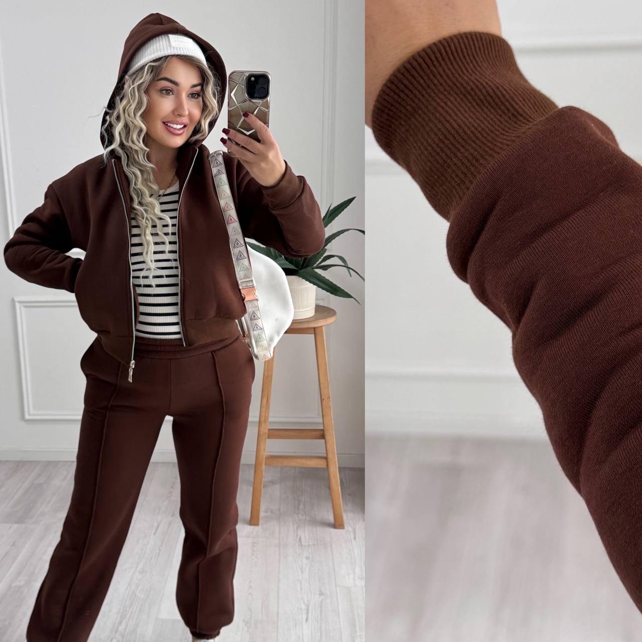 Спортивний костюм джогери зі стрілками вкорочена зіпка на флісі 006 купити photo 2025 11 11 12 02 04 2