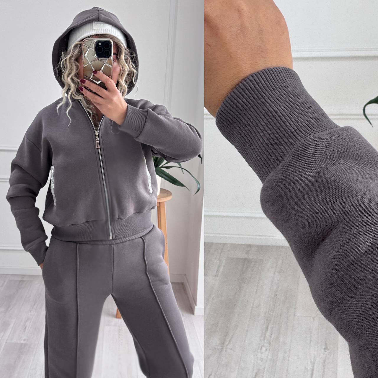 Спортивний костюм джогери зі стрілками вкорочена зіпка на флісі 006 купити photo 2025 11 11 12 02 07 2