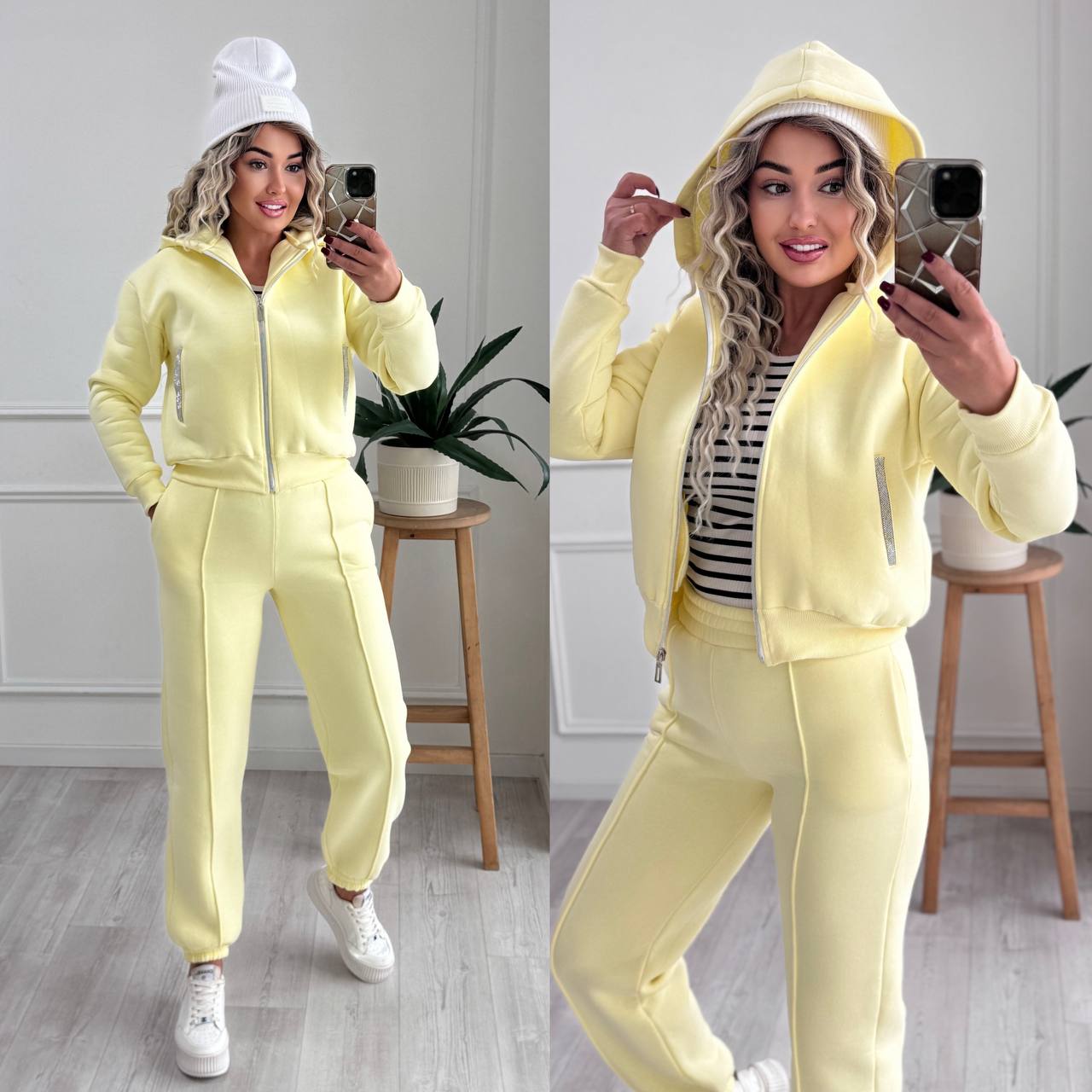 Спортивний костюм джогери зі стрілками вкорочена зіпка на флісі 006 купити photo 2025 11 11 12 02 11