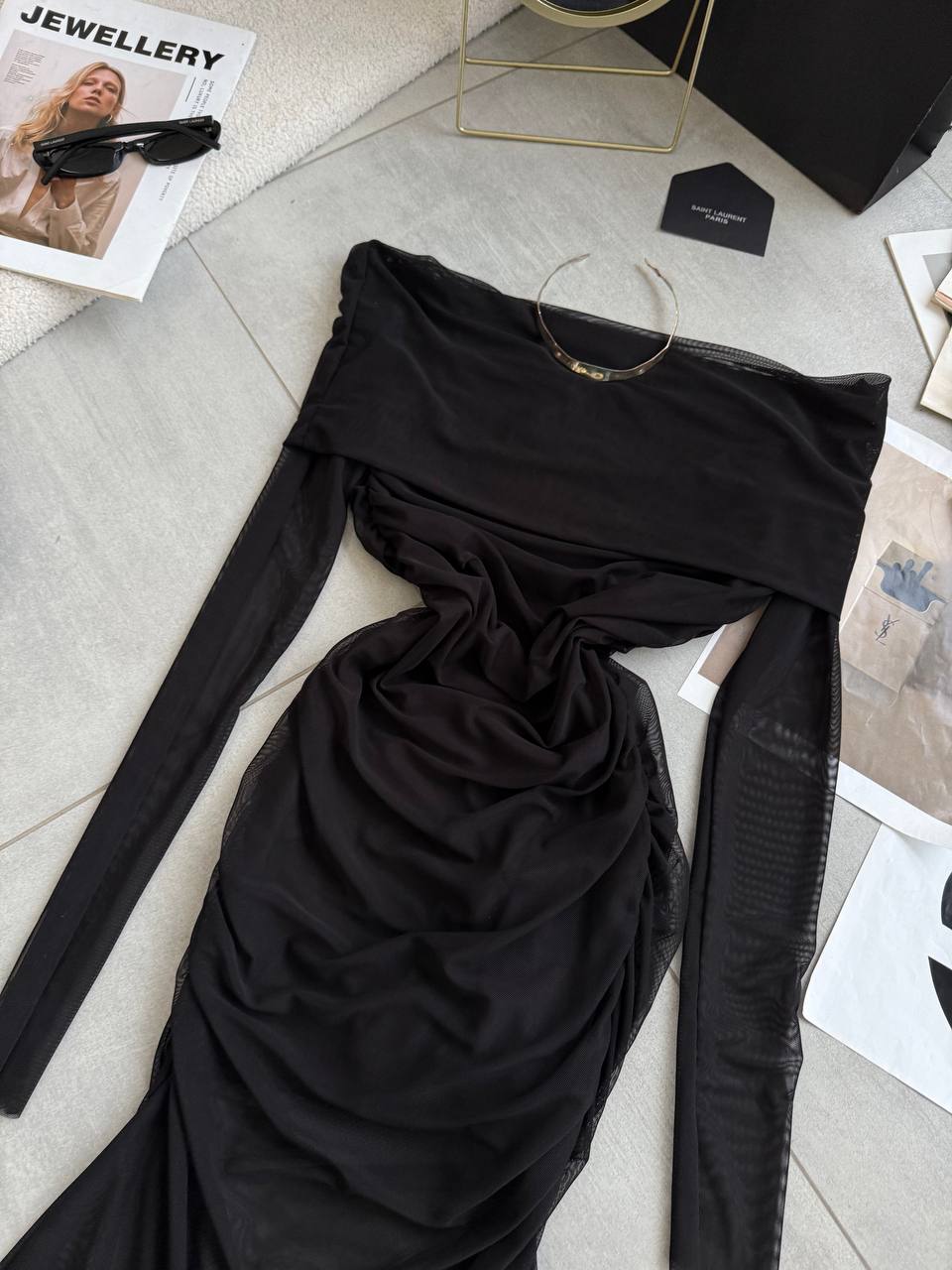 Довга сукня відкриті плечі сітка рукава 238 купити photo 2025 11 15 09 46 23