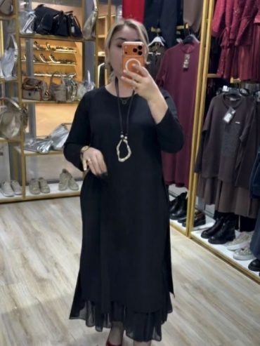 Комплект сукня прямого крою з глибокими розрізами юбка-під'юбником з воланами сітка 087 купити photo 2026 01 19 23 40 19