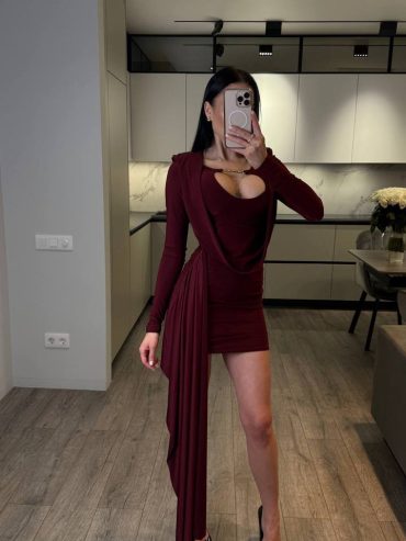 Ефектна асиметрична сукня масло 1288 купити photo 2026 01 19 23 57 23