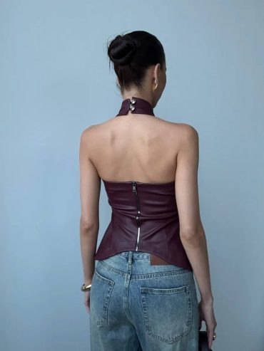 Шкіряний топ оголені плечі 728 купити photo 2026 01 20 00 03 57