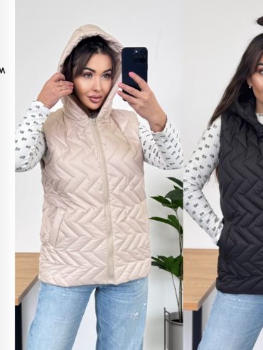 Жіноча жилетка 150 силікон з капюшоном зігзаги 585 купити photo 2026 01 20 00 22 03