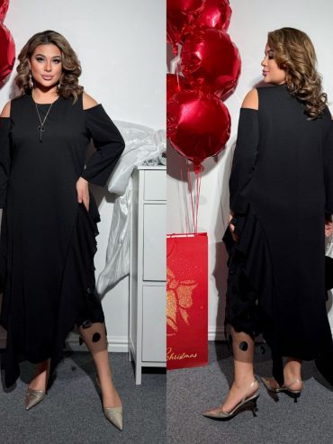 Чорна довга сукня євросітка з 3Д кружочками 210 купити photo 2026 01 20 00 30 34