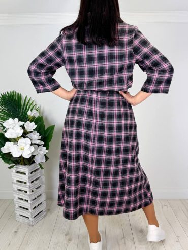 Плаття міді з фланелі в клітинку талія резинка 2478 купити photo 2026 01 25 05 32 57