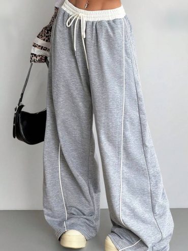 Теплі широкі штани на флісі з білим кантом 0048 купити photo 2026 01 30 11 57 03